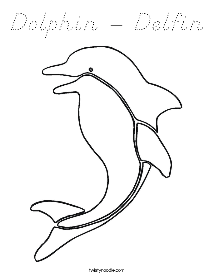 Dolphin - Delfin Coloring Page
