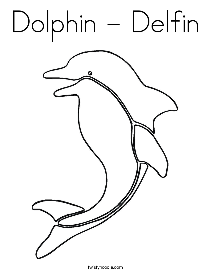 Dolphin - Delfin Coloring Page