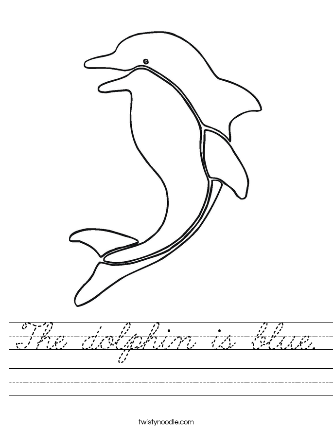 The dolphin is blue. Worksheet