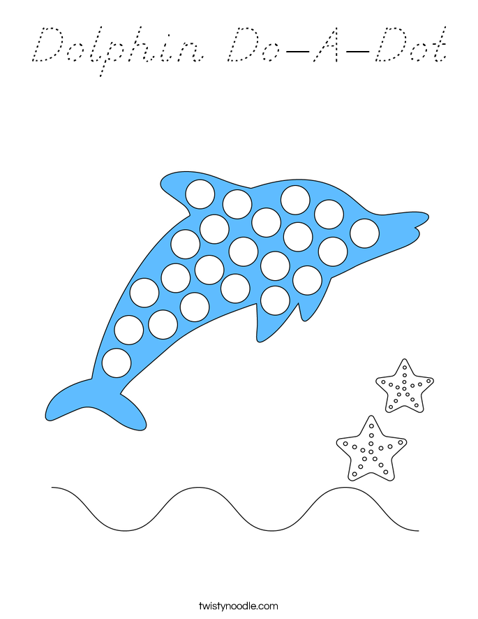 Dolphin Do-A-Dot Coloring Page