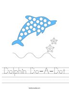 Dolphin Do-A-Dot Handwriting Sheet