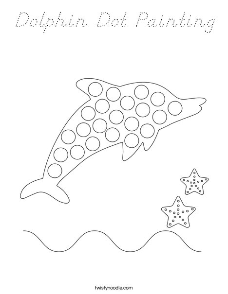 Dolphin Dot Painting Coloring Page