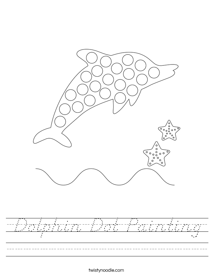Dolphin Dot Painting Worksheet