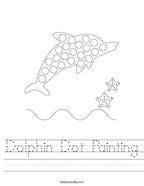 Dolphin Dot Painting Handwriting Sheet