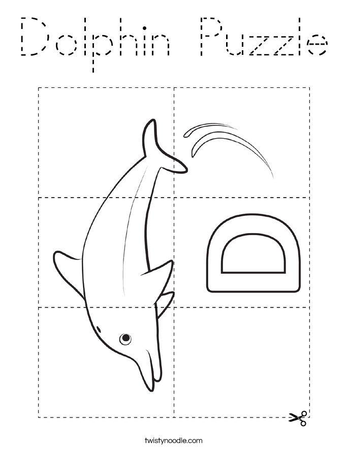 Dolphin Puzzle Coloring Page