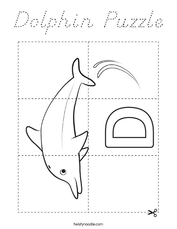 Dolphin Puzzle Coloring Page