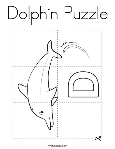 Dolphin Puzzle Coloring Page