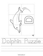 Dolphin Puzzle Handwriting Sheet