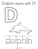 Dolphin starts with D Coloring Page
