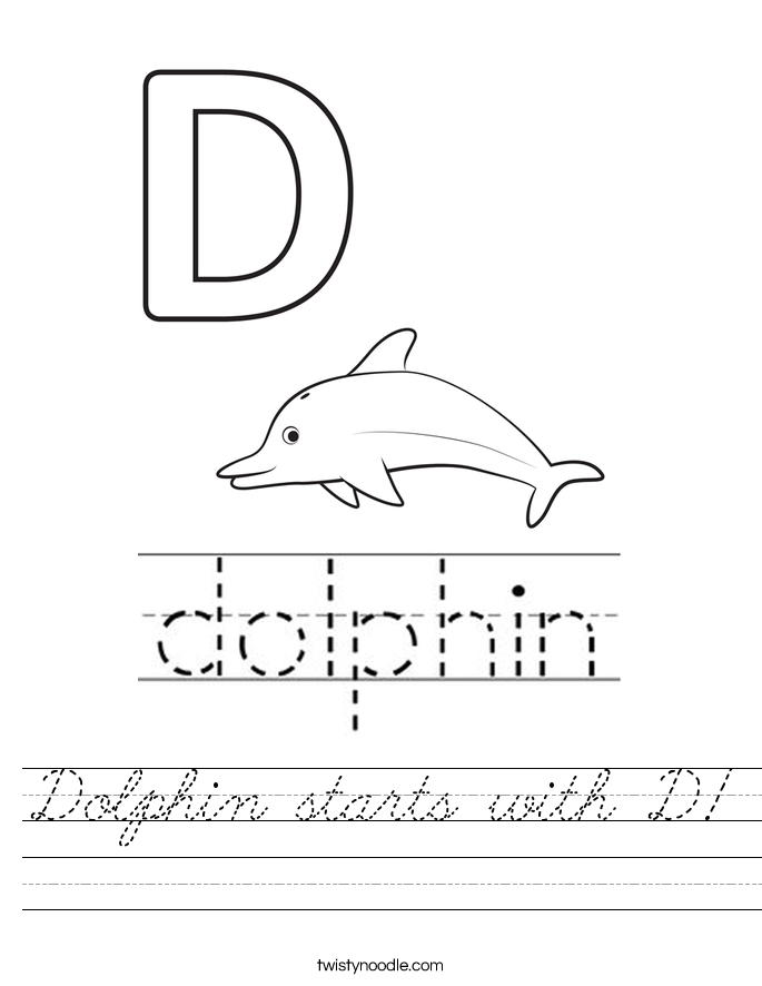 Dolphin starts with D! Worksheet