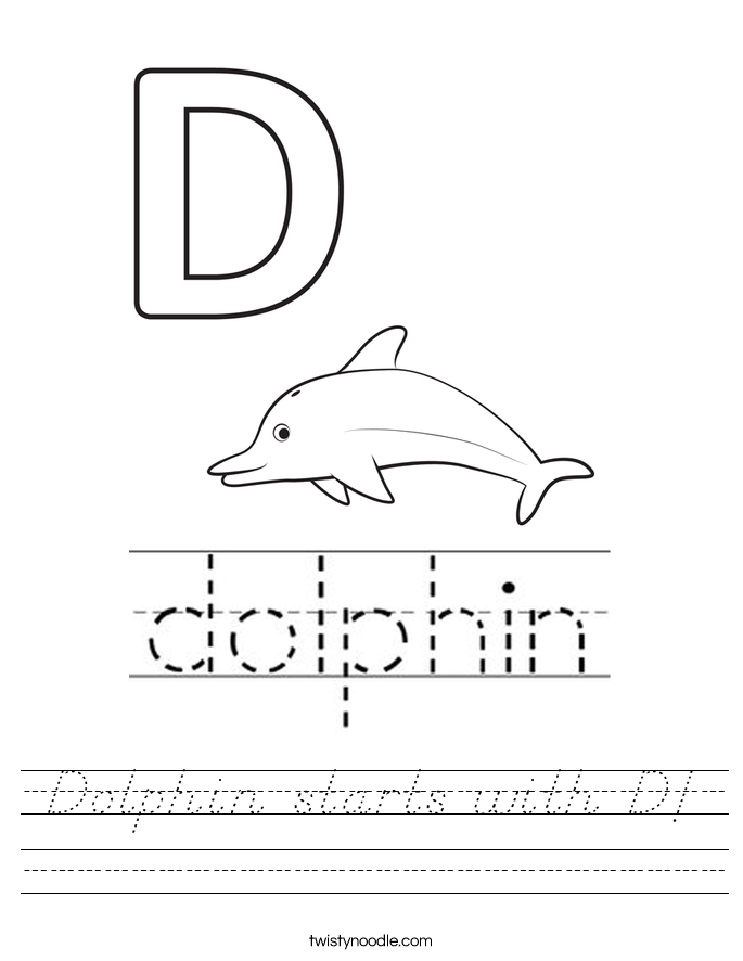 Dolphin starts with D! Worksheet