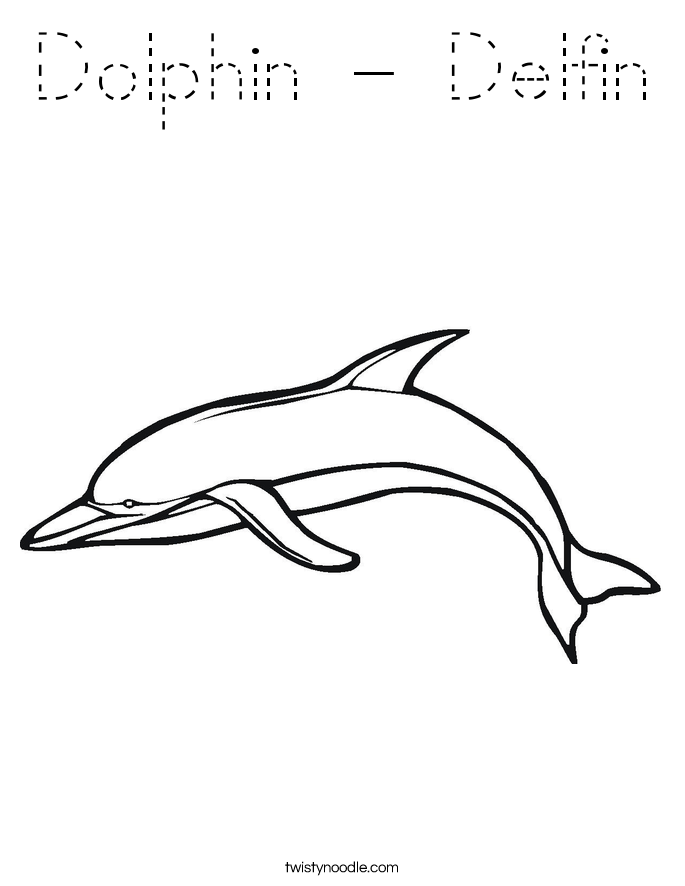 Dolphin - Delfin Coloring Page