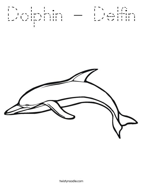 Swimming Dolphin Coloring Page