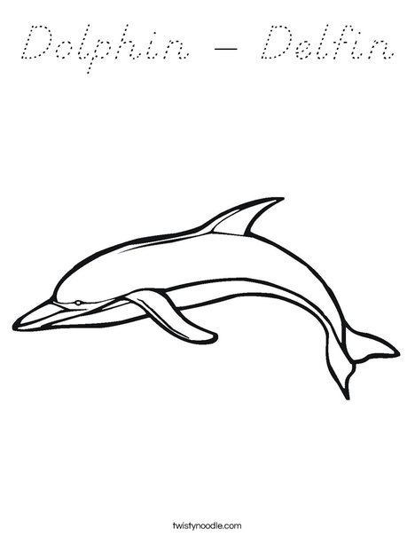 Swimming Dolphin Coloring Page