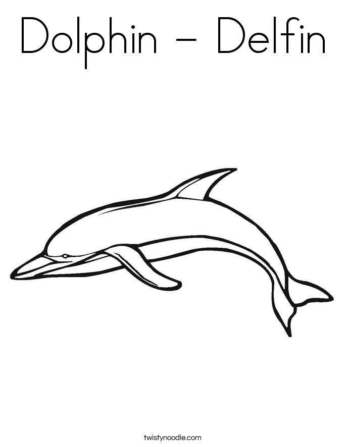 Dolphin - Delfin Coloring Page