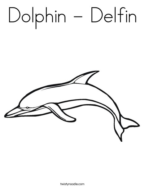 Swimming Dolphin Coloring Page