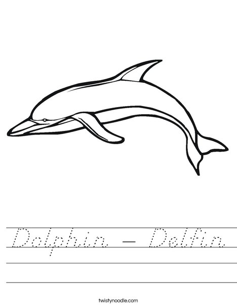 Swimming Dolphin Worksheet