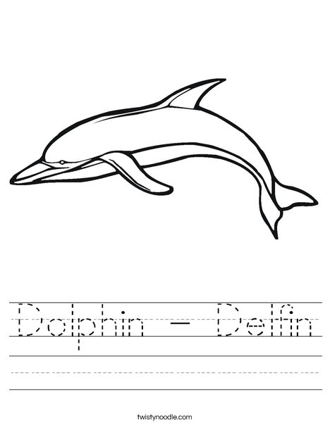 Swimming Dolphin Worksheet