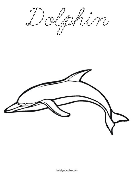 Swimming Dolphin Coloring Page