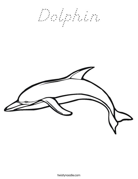 Swimming Dolphin Coloring Page