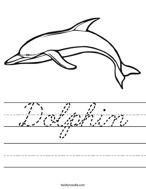 Swimming Dolphin Worksheet
