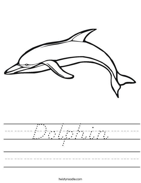 Swimming Dolphin Worksheet