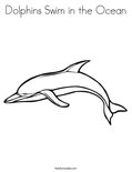Dolphins Swim in the Ocean Coloring Page