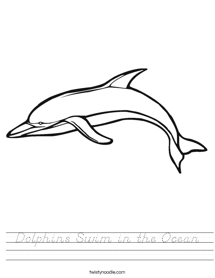 Dolphins Swim in the Ocean Worksheet