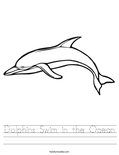 Dolphins Swim in the Ocean Worksheet