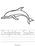 Dolphins Swim Worksheet