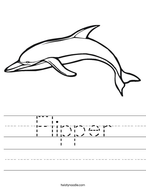 Swimming Dolphin Worksheet