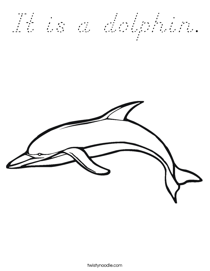 It is a dolphin. Coloring Page