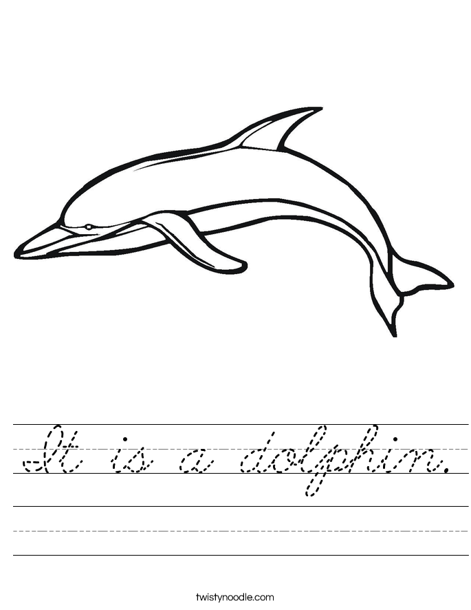 It is a dolphin. Worksheet