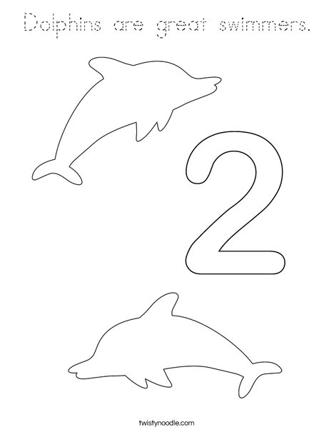 Two Dolphins Coloring Page