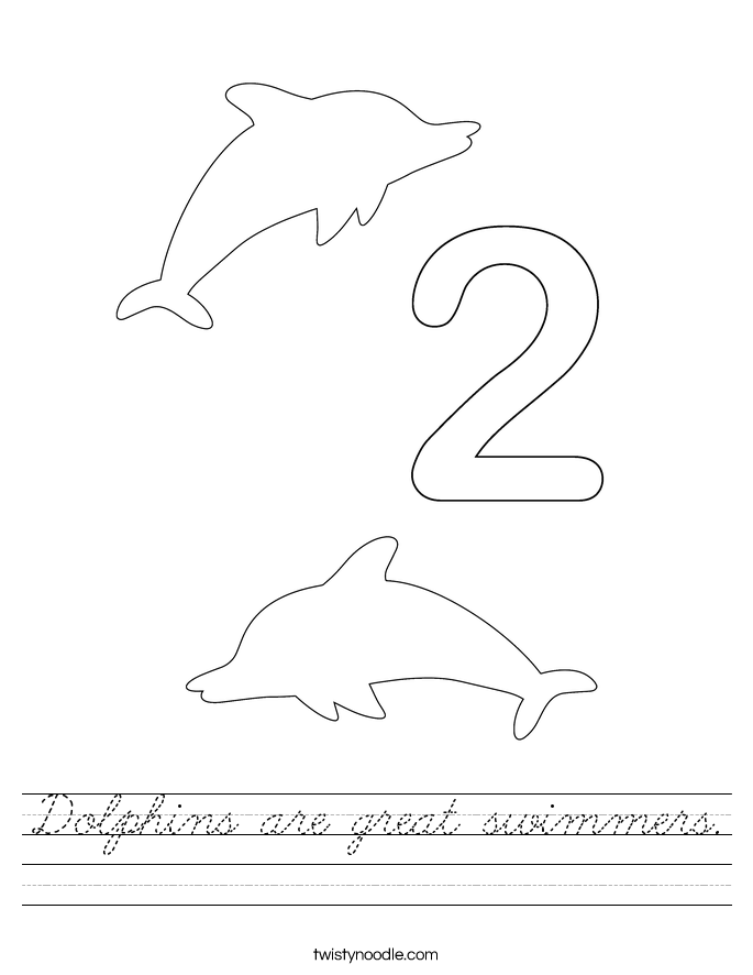 Dolphins are great swimmers. Worksheet
