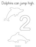 Dolphins can jump high.Coloring Page