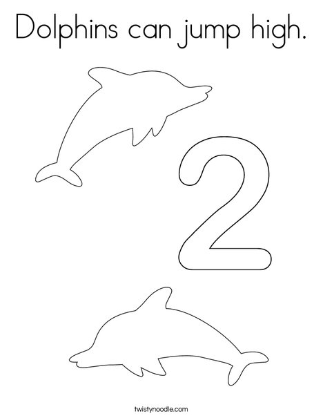 Dolphins can jump high Coloring Page - Twisty Noodle
