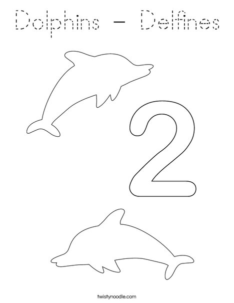Two Dolphins Coloring Page