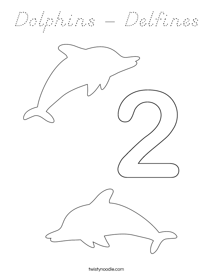 Dolphins - Delfines Coloring Page