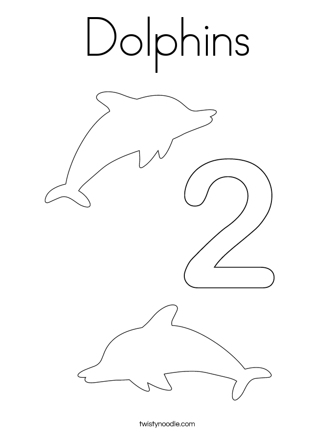 Dolphins Coloring Page
