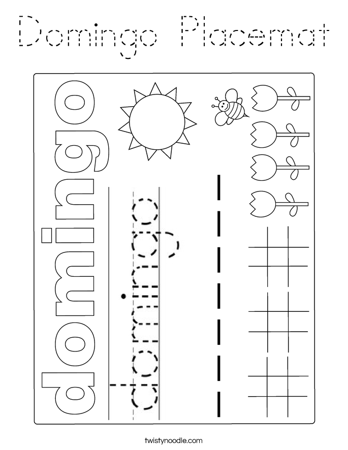Domingo Placemat Coloring Page