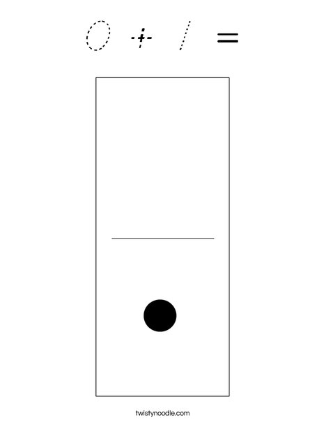 0 + 1 = Coloring Page - D'Nealian - Twisty Noodle