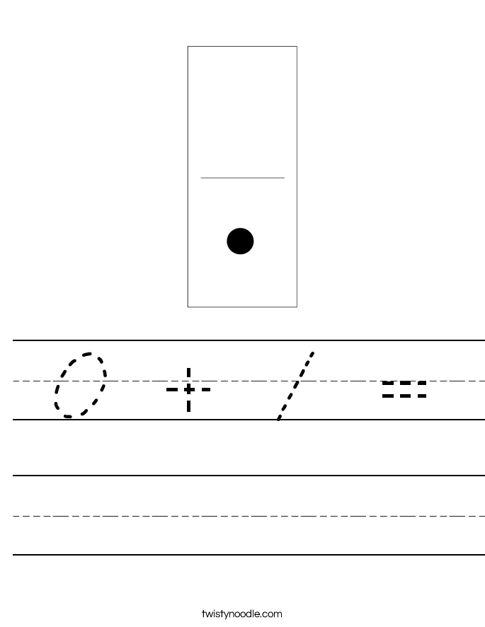 0 + 1 = Worksheet - Cursive - Twisty Noodle
