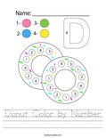 Donut Color by Number Worksheet