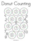 Donut Counting Coloring Page