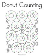 Donut Counting Coloring Page
