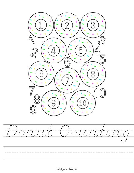 Donut Counting Worksheet
