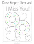 Donut forget- I love you! Coloring Page