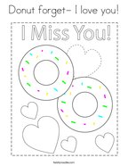 Donut forget- I love you Coloring Page