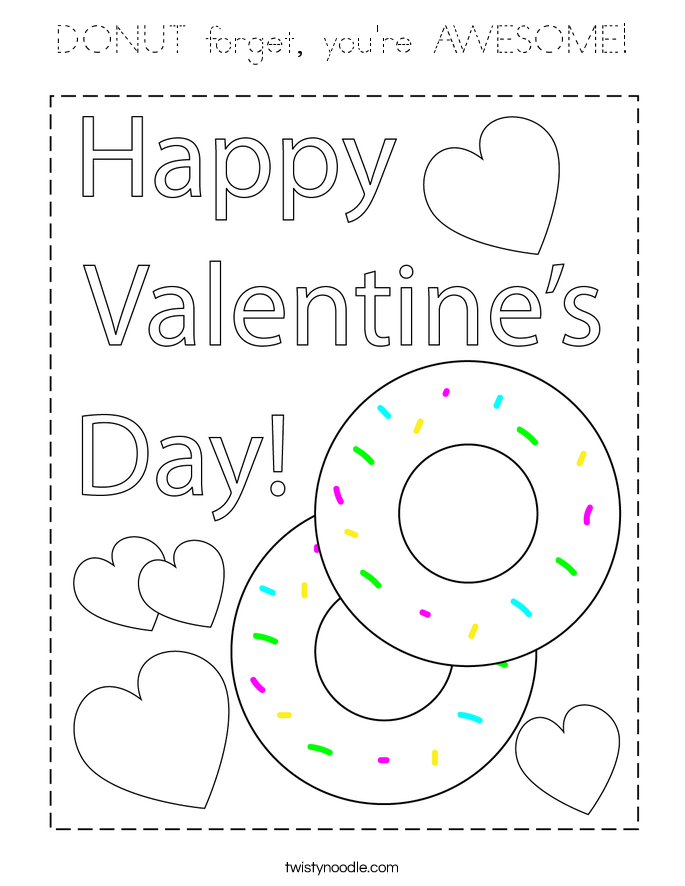 DONUT forget, you're AWESOME! Coloring Page